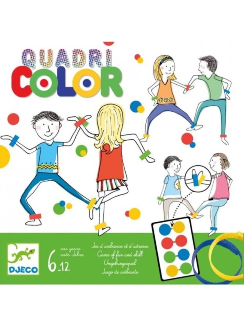 Djeco Quadri Color -Twister-style Fun Party Game 6+ New Sealed